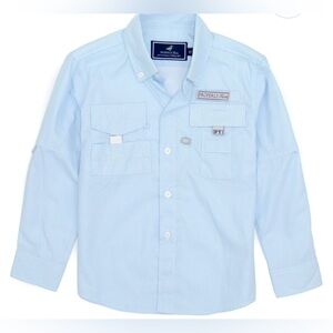 Properly Tied Boys Performance Fishing Shirt Aqua